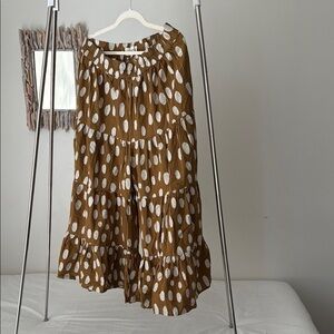 Mara Hoffman Women's Brown Polka Dot Print Wide Leg Pants